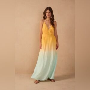Dress To Golden Yellow Maxi Dress with Metallic Accents